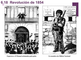 6.18  Revolución de 1854 Un membro da Milicia Nacional Espartero e O´Donnel aclamados polo pobo 
