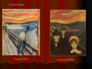 El grito (1893) Ansiedad (1894) Edvard Munch 