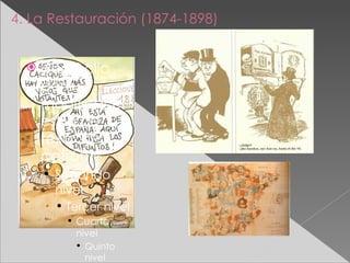 4. La Restauración (1874-1898) Haga clic para modificar el estilo de texto del patrón Segundo nivel Tercer nivel Cuarto nivel Quinto nivel 