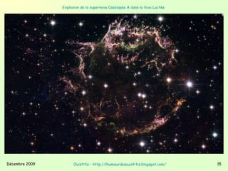 Explosion de la supernova Cassiopée A dans la Voie Lactée   