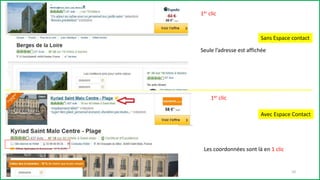 1er clic
Les coordonnées sont là en 1 clic
1er clic
Seule l’adresse est affichée
Avec Espace Contact
Sans Espace contact
10
 