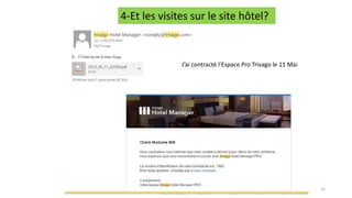 22
4-Et les visites sur le site hôtel?
J’ai contracté l’Espace Pro Trivago le 11 Mai
 