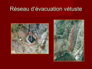 Réseau d’évacuation vétusteRéseau d’évacuation vétuste
 