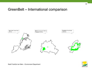 Stadt Frankfurt am Main – Environment Department
88
GreenBelt – International comparison
 