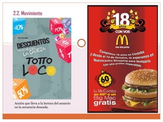 2.2. Movimiento Acción que lleva a la lectura del anuncio en la secuencia deseada.  