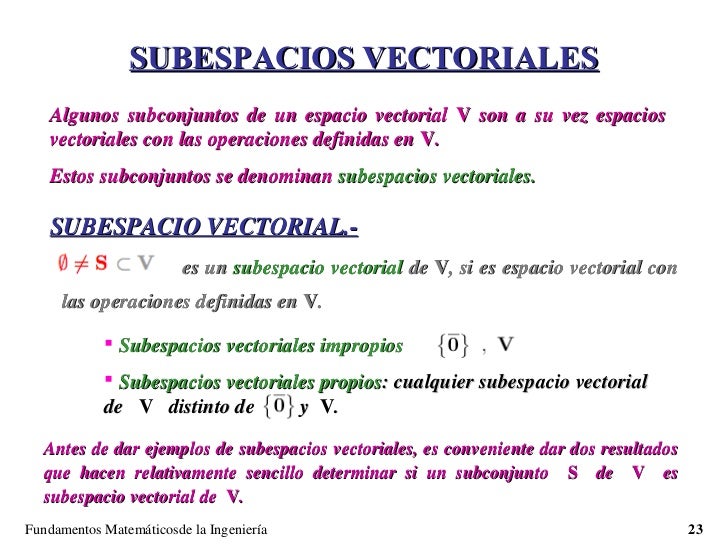 Espacios vectoriales