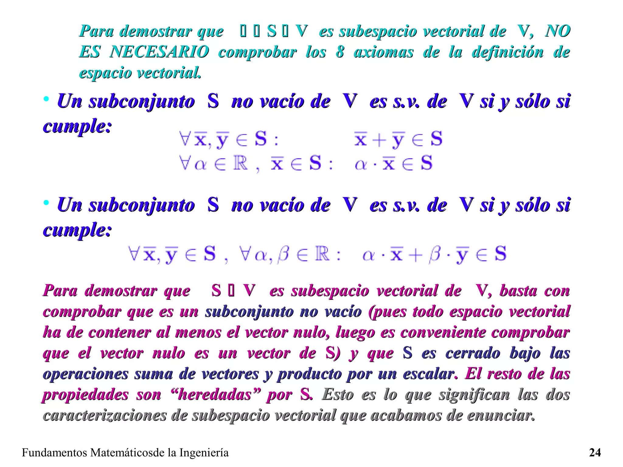 Espacios vectoriales | PPT | Physics | Science