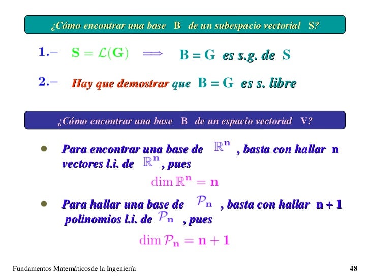 Encontrar Una Base De Un Espacio Vectorial