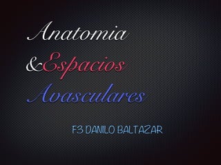 Anatomia
&Espacios
Avasculares
F3 DANILO BALTAZAR
 