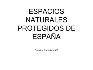 ESPACIOS
  NATURALES
PROTEGIDOS DE
    ESPAÑA
   Carolina Caballero 4ºB
 