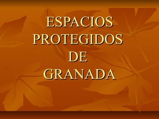 ESPACIOSESPACIOS
PROTEGIDOSPROTEGIDOS
DEDE
GRANADAGRANADA
 