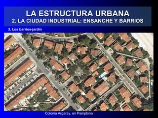 LA ESTRUCTURA URBANA 2. LA CIUDAD INDUSTRIAL: ENSANCHE Y BARRIOS 3. Los barrios-jardín Colonia Argaray, en Pamplona 