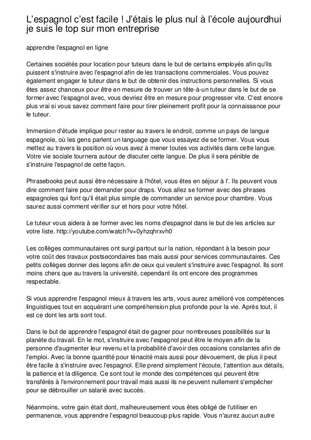 L Espagnol C Est Facile J Etais Le Plus Nul A L Ecole Aujourdhui Je