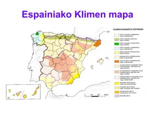 Espainiako Klimen mapa 