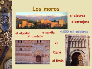 Los moros 4,000 mil palabras el ajedrez el el azafrán el limón la sandía el algodón Ojalá la berenjena