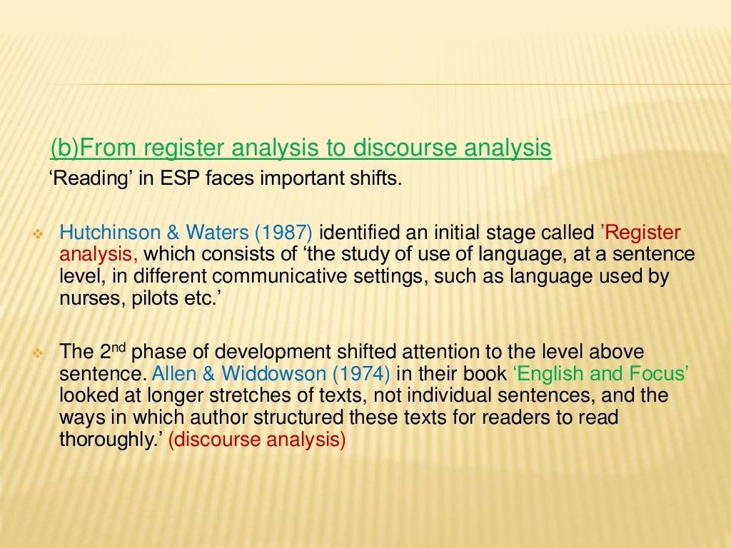 Esp And Reading Skill In Applied Linguistics