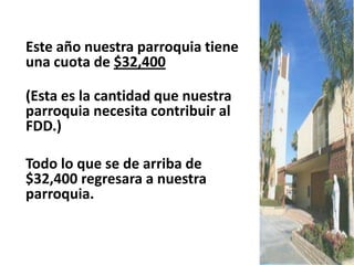 Nuestrasinceragratitud a estas familias.Sus nombres estan a la entrada de la Iglesia.El año pasado de 3211 familias registradas.
