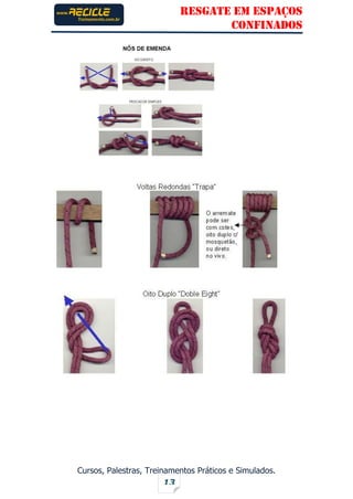 RESGATE EM ESPAÇOS
CONFINADOS
Cursos, Palestras, Treinamentos Práticos e Simulados.
13
 