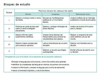 Plan de asignatura de español  