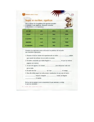 Español actividades cuarto grado 93
