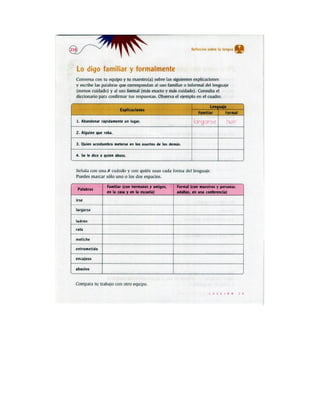 Español actividades cuarto grado 93