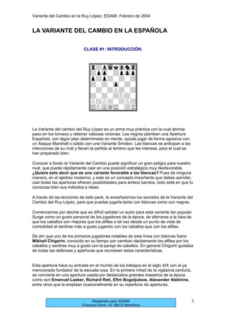 Gambito de Dama Variante Del Cambio - EDAMI, PDF, Aperturas de ajedrez