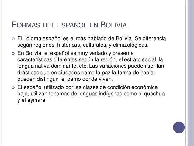 Español de bolivia