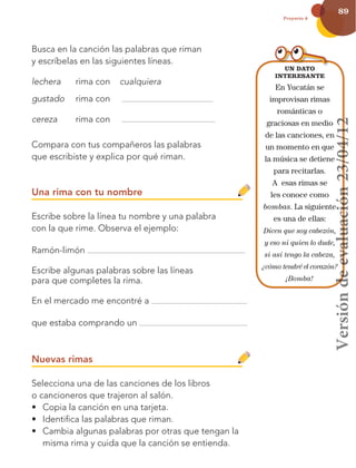 Español Primer Grado - Primaria Bloques I, II, III, IV, V