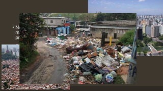 • Nessa aula vamos analisar um dos grandes problemas do
modo de vida da população urbana – capitalista, que é a
produção de resíduos sólidos.
• A relação alienada entre sociedade e natureza reforça uma
visão de que o espaço urbano se reproduz por si só e não
como um produto da construção humana.
 