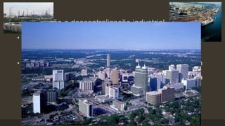 Urbanização e descentralização industrial
• Nas últimas décadas a população brasileira vem passando por
um intenso processo de urbanização e industrialização, tanto
em escala local como em escala como em escala regional.
• Nos últimos vinte anos diversos núcleos urbanos se formaram
em função da descentralização industrial, da expansão de
fronteiras agrícola, deslocando intenso fluxos migratórios para
áreas mais interioranas do país.
 