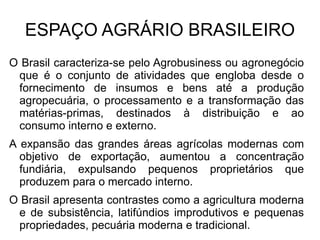 AGRICULTURA PAÍSES DO SUL Agricultura de subsistência  – produção com mão-de-obra familiar, técnicas tradicionais e rudimentares, voltada para a sobrevivência da família. Ausência de conservação do solo, assistência técnica ou seleção de sementes, baixa produtividade (queimadas) 