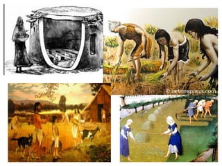 Primeiras comunidades se desenvolvem perto de rios (Egito, Mesopotâmia, Ganges, Indo e Yang-tsé-Kiang); 