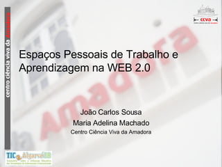 Espaços Pessoais de Trabalho e Aprendizagem na WEB 2.0 João Carlos Sousa Maria Adelina Machado Centro Ciência Viva da Amadora 