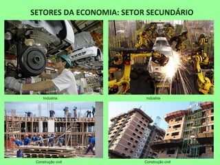 SETORES DA ECONOMIA: SETOR SECUNDÁRIO
Indústria indústria
Construção civil Construção civil
 