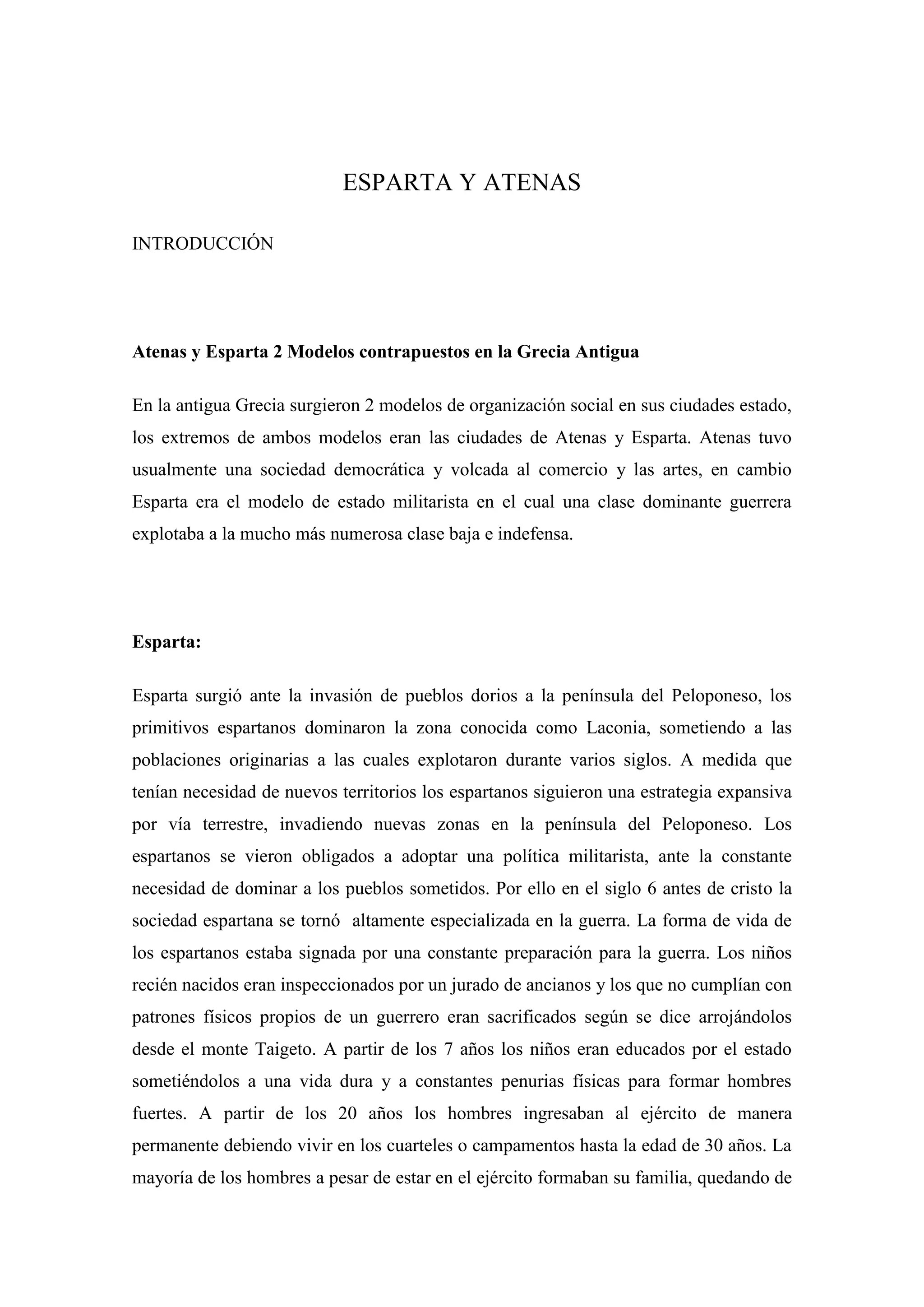 Esparta y atenas | PDF
