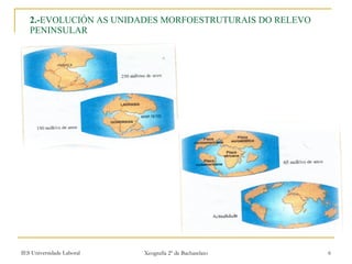 2.- EVOLUCIÓN AS UNIDADES MORFOESTRUTURAIS DO RELEVO PENINSULAR 