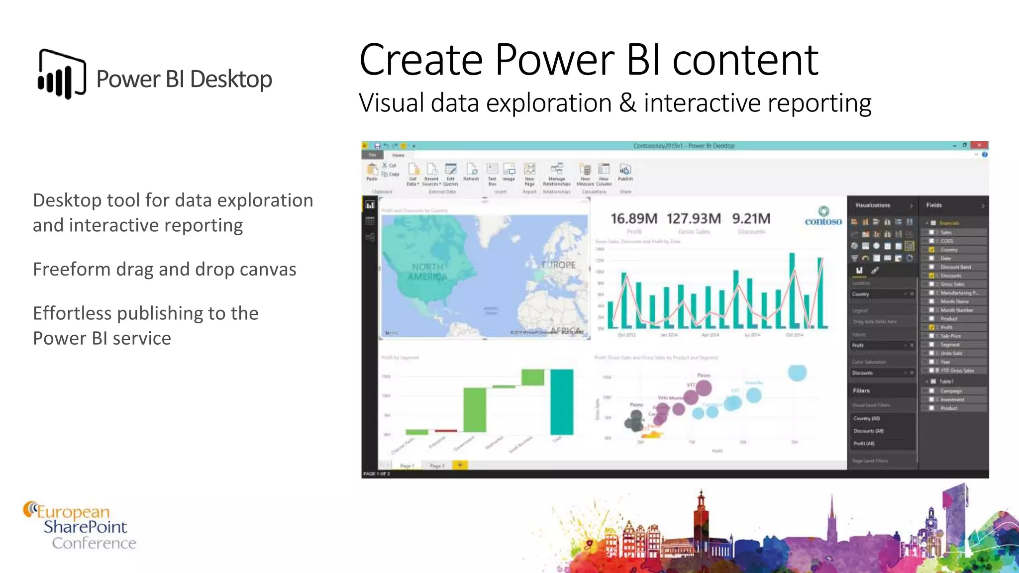 Create Power BI content
Visual data exploration & interactive reporting
 