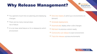 Release Management with Visual Studio Team Services and Office Dev PnP