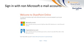 Sign in with non Microsoft e-mail accounts
 