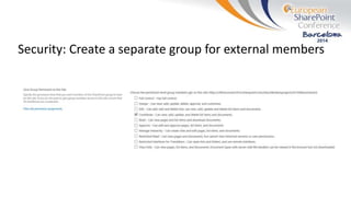 Security: Create a separate group for external members
 