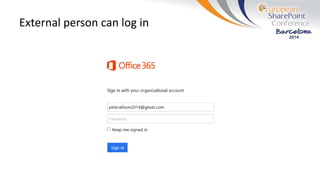 External person can log in
 