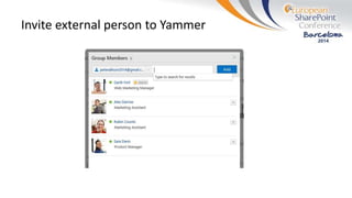 Invite external person to Yammer
 