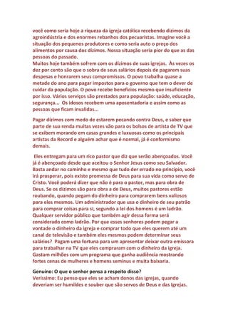 Deus permitiu o retorno deles para sua terra depois de setenta anos de
cativeiro e reconstruir o Templo. Isso aconteceu durante a dominação do
Império Meda-Persa. Mas eles foram mais rebeldes ainda e o Templo foi
profanado por eles e por povos estrangeiros. Os livros de Esdras e
Neemias mostram a dificuldade que foi para eles reconstruírem a cidade
e o Templo. Os dízimos foram também um grande problema, pois havia
corrupção e desvios de conduta dos sacerdotes e do povo. Isso mostra
que sistema não funciona por causa da fraqueza humana. Esdras e
Neemias suaram a camisa para tentar mudar as coisas, mas depois de
suas mortes o sacerdócio virou um negócio e pessoas que não
descendiam de Arão assumiram o título de Sumo Sacerdote. Malaquias
nos mostra o rumo que as coisas haviam chegado durante a época de
seu ministério. Ele faz muitas denuncias dos sacerdotes que nunca são
citadas pelos defensores dos dízimos, só falam de: quem paga o dízimo é
 