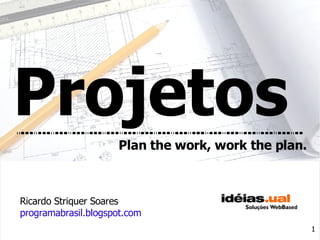 Plan the work, work the plan. Projetos Ricardo Striquer Soares programabrasil.blogspot.com 1 