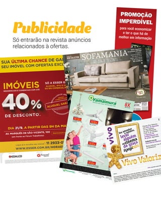 JUKEBOX DIGITAL Novo ingrediente 
Publicidade 
Só entrarão na revista anúncios 
relacionados à ofertas. 
aproveitou de um cenário falso para sus-tentar 
atores, que formam três casais na comédia. 
Alguns personagens estão às voltas com a 
montagem amadora de um texto para o tea-tro 
se uma divertida história. São apenas seis 
quando chega uma notícia alarmante. O 
médico Colin (Hippolyte Girardot) confessa 
à esposa (Sabine Azéma): o amigo George, 
que jamais aparece em cena, tem poucos me-ses 
de vida. Ela espalha, então, o segredo pa-ra 
Jack (Michel Vuillermoz) e Tamara (Caro-line 
Silhol), dupla envolvida num relaciona-mento 
por situações perigosas em meio à deslum-brante 
natureza. Foram três anos de produ-ção 
morno. Também ficam a par a ex-mulher 
de George (pa-pel 
de Sandrine Kiber-lain) 
dela (André Dus-sollier). 
redondos e humor ref-nado, 
a trama revela es-pirituosas 
Direção: Alain Resnais 
(Aimer, Boire et Chan-ter, 
1096966.indd 5 17/09/2014 18:11:07 
Editor Meriane Gouveia, Rocha Designers: Revisor: Produtos: Poli cas, pelo o país pela Dinap Webdesigner: Souza Deodoro, Costa, Ana Silvia Silva (Nova PUBLICIDADE Executivos Camila Vicedomini, Luis Place 1: 13h40, 16h10. Sábado não haverá sessão. Metrô Boulevard 13h, 15h10, 17h20. Sábado haverá sessão. Metrô Santa 17h15. Fernandes, CIRCULAÇãO PUBLICIDADE Sonia Sábado (20) e domingo sessão. Metrô Tatuapé 8: e Paula, Atendimento APOIO domingo (21) não haverá 14h40, 17h10. Sábado (haverá – PLAnEjAMEnTO, PRESS: sessão. Mooca Sábado Elenice HUMAnOS (20) e domingo Pátio Higienópolis 1: (US$ 334,34. Redação e Publicidade PUBLICAÇÕES Capricho, Manequim, Runner’s 20) e domingo (21) Paulista 2: 13h, 15h30. World, Vida Simples, VEjA SãO PAULO São Paulo, Litoral ban “VEJA is published costs a um resultado formidável — é um mix de 
registro real com uma convincente história 
ficcional. A coprodução francesa ainda 
rendeu um acabamento de primeira linha. 
Da requintada fotografa à impecável edi-ção 
VSP espírito das jukeboxes voltou 
em locais como o bar BrewDog e 
o restaurante Forneria San Paolo, 
entre outros. Isso graças ao apli-cativo 
06ctr.indd 6 O de celular Mokation. Toda 
a lista de músicas que o estabele-cimento 
oferece aparece na tela 
de um smartphone para escolha 
do cliente (veja as mais pedidas 
no quadro abaixo). Até outubro, 
o app já deve funcionar em mais 
dez endereços. 
Na reabertura da sua unidade nos Jardins no 
mês passado, a Z Deli passou a oferecer o 
foie burguer, que leva pão de brioche, ham-búrguer, 
molho rôti e o famoso patê de fíga-do 
de ganso. Outros endereços, a exemplo 
do Twelve Bistro (foto), em Pinheiros, e do 
210 Diner, em Higienópolis, engrossam a 
tendência, oferecendo em seu cardápio op-ções 
semelhantes. Os preços, é claro, ficam 
do ao acréscimo mais sofistica-do 
altos devido 48 a 55 reais. 
ingrediente: variam de Sugestões para a seção? Escreva para misterios@abril.com.br 
1. Supremacy — Muse 
2. My Hero — Foo Fighters 
3. Feel So Close — Calvin Harris 
4. My Fault — Imagine Dragons 
5. Nothing Really Matters — 
David Guetta 
FOTOS DIVULGAÇÃO 
e difculdades transpostas para chegar 
VSP 22_23 CTI ctr V1.indd 23 9/18/14 1:35 AM 
e o atual marido 
Com diálogos 
infdelidades. 
França, 2014, 
anos. 108min). Es-treou 
12 24/7/2014. 
em Caixa Belas Artes 5 (leg.): 
14h40, 17h, 19h10, 21h20. 
Quarta (24) não haverá 
sessão às 19h10. 
✪✪✪ Amazônia 
Uma das maiores e 
mais ambiciosas pro-duções 
dos irmãos Fa-biano 
e Caio Gullane 
(de O Ano em que 
Meus Pais Saíram de 
Férias), a aventura 
leva a direção do do-cumentarista 
de som, o flme ganhou uma versão 
em 3D de encher os olhos e balançar o co-ração. 
Direção: Thierry Ragobert (Amazo-nia, 
Estreou em 26/6/2014. 
1096974.indd 101 francês 
18/09/2014 17:26:05 
França/Brasil, 2013, 83min). Livre. 
Thierry Ragobert ( O 
Planeta Branco). Com 
enredo simples, é uma 
trama infantil, mas 
que adultos vão curtir bastante. Narra-se 
aqui a trajetória de Castanha, um macaco-prego 
criado em cativeiro. O animal é ven-dido 
para um circo e, no caminho, o avião 
cai no meio da Floresta Amazônica. A par-tir 
daí, Castanha encara as adversidades da 
mata, enfrenta o ataque de predadores, 
procura alternativas para se alimentar e se 
encanta com a macaquinha Gaia. Quem 
viu A Marcha dos Pinguins (2005) vai no-tar 
semelhanças. O “protagonista” ganha 
em off (de Lúcio Mauro Filho) e passa 
Center Norte 3: 14h, 16h20. Sábado (20) sessão 
apenas às 11h30. Domingo (21) não haverá sessão. 
Central Plaza 5: 15h10, 17h15. Sábado (20) e 
domingo (21) sessão apenas às 13h10. Cidade 
Jardim 7: 13h50, 16h20. Sábado (20) e domingo 
(21) não haverá sessão. Eldorado 2: 13h15, 15h25. 
Sábado (20) e domingo (21) não haverá sessão. 
Iguatemi 2: 13h, 15h30. Sábado (20) e domingo (21) 
não haverá sessão. Interlagos 3: 15h30, 17h40. 
Sábado (20) e domingo (21) não haverá sessão. 
Interlar Aricanduva 9: 13h05, 15h, 17h05. Sábado 
(20) e domingo (21) não haverá sessão. Market 
 