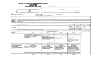 INSTITUCIÓN EDUCATIVA JORGE ISAACS DE EL PLACER
PLAN DE AREA
CONVENIO SENA
ESPECIALIDAD TÉCNICO EN SISTEMAS
GRADO ONCE
I.E JORGE ISAACS DE EL PLACER
PARCELADOR
FR-PS-01-05/02
28/03/2011
Area:
ESPECIALIDAD Grado: ONCE Periodo:PRIMERO Año lectivo: 2015
Docente:YEFERSON CASTILLO GRAJALES
Estandar
básico de
competencia:
Aplicar el mantenimientocorrespondiente al Hardware del ordenador para su óptimo desempeño, evitar problemas o fallasycorregirlas a tiempo.
Objetivo
pedagogico
Realizar el mantenimientopreventivo enel campo delHardware de nuestro PC, para evitar el deterioro de los dispositivos que loconforman, a causa del polvo que se acumulaensuinterior comotambién en
el exterior del PC
Competencia:
Realizar el Mantenimiento Correctivo de los dispositivos, ya seareparándolos o cambiándolos por completo, para realizar trabajos con menos
pérdida de tiempoydinero.
Áreas vinculadas
Matemáticas Etica Tecnologia
Desempeño:
Brindar atenciónadecuada al PCpara sueficiente ycorrecto rendimiento.
Español Religión Otra
C. Naturales Artistica ¿Cual?
C. Sociales Ed. Fisica _______________
Contenidos básicos Nivel de Dominio Cognitivo Resultados del aprendizaje
Cognitivos Bajo Básico Alto Superior
 Mantenimientopreventivo
 Mantenimientocorrectivo.
Comprender Aplicar Analizar Sintetizar
ANALIZA Y COMPARA LOS TIPOS DE
COMPUTADORES QUE HAY EN EL MERCADO
COMO PARTE DE LOS AVANCES
TECNOLÓGICOS.
IDENTIFICA LOS ELEMENTOS
QUE FORMAN UN
COMPUTADOR Y LA FUNCIÓN
QUE DESEMPEÑA CADA UNO
DE ESOS ELEMENTOS.
RECONOCE LAS FALLAS QUE
PUEDE TENER UN COMPUTADOR
DEPENDIENDO DEL SÍNTOMA QUE
ESTA PRESENTA.
ENLISTA LAS PARTES DE UNA
COMPUTADORA AL ENSAMBLAR,
REPARAR Y DARLE
MANTENIMIENTO
FUNDAMENTÁNDOSEEN LOS
CONOCIMIENTOS TEÓRICOS
PRÁCTICOS.
Nivel de Dominio Expresivo
Expresivos Bajo Básico Alto Superior
 Realiza el mantenimiento
preventivo delpc.
 Corrige los posibles daños en el
pc
Manipulación Precisión Articulación Naturalización
DETECTA LAS FALLAS EN LA PC E
IDENTIFICA LOS TIPOS DE PC.
DISTINGUE LAS PARTES Y
ELEMENTOS QUE COMPONEN
UNA COMPUTADORA.
ANALIZA LAS PARTES DE UNA
COMPUTADORA PARA
ENSAMBLARLA Y DARLES
MANTENIMIENTO.
DEMUESTRA DESTREZAS,
CAPACIDADES Y HABILIDADES
PARA ANALIZAR, SINTETIZAR Y
EVALUAR HECHOS DEL ENTORNO
QUE INVOLUCREN EL USO DE
SISTEMAS DIGITALES..
Nivel de Dominio Afectivo
Afectivos Bajo Básico Alto Superior
 