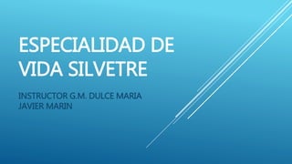 ESPECIALIDAD DE
VIDA SILVETRE
INSTRUCTOR G.M. DULCE MARIA
JAVIER MARIN
 