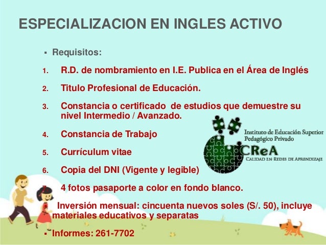 Especializacion en ingles activo