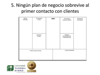 5. Ningún plan de negocio sobrevive al
     primer contacto con clientes
 