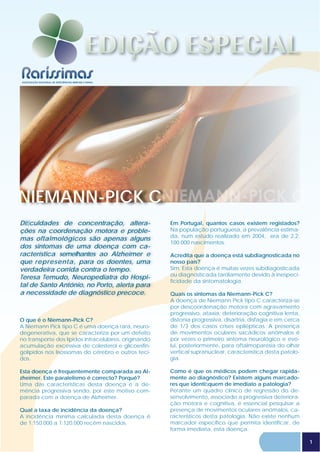 Relatório de caso: doença de Niemann-Pick com manifestações de